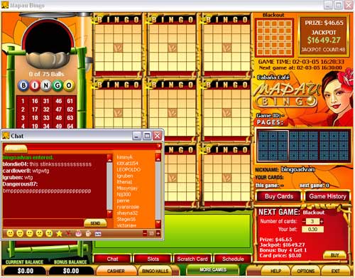 mapau bingo screenshot